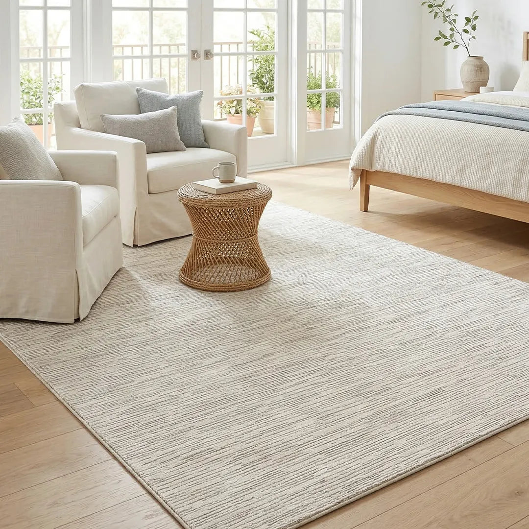 Beige Textured Area Rug