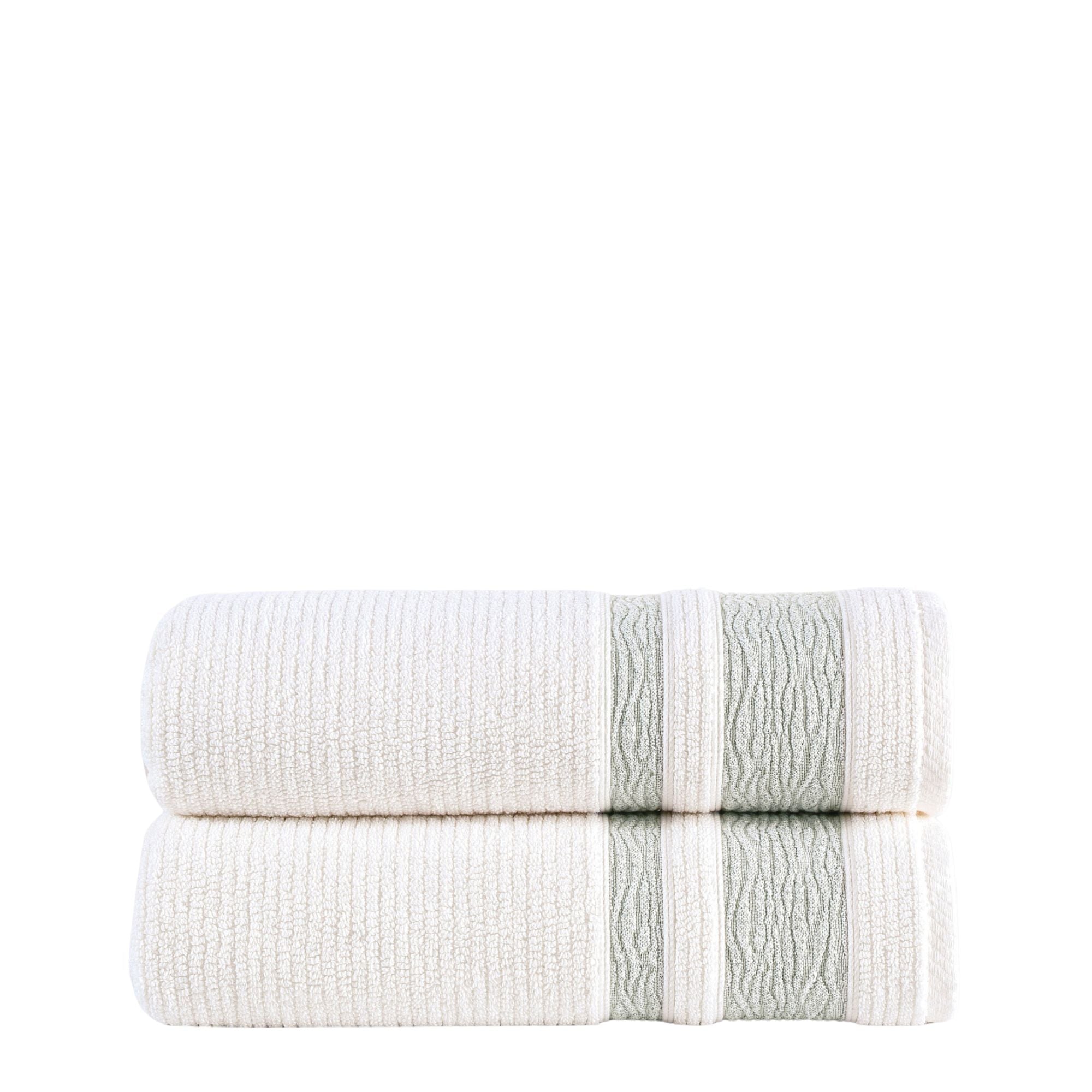 Jacquard Turkish Cotton Bath Towels - 2 Piece Set Arconiz