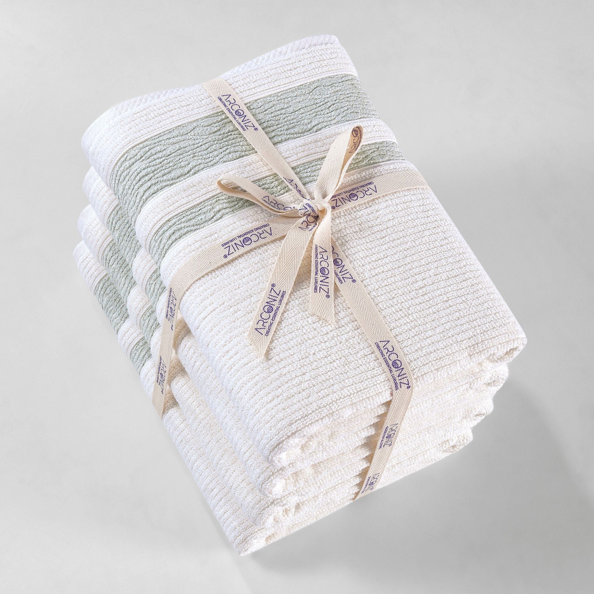 Jacquard Turkish Cotton Bath Towels - 4 Piece Set Arconiz