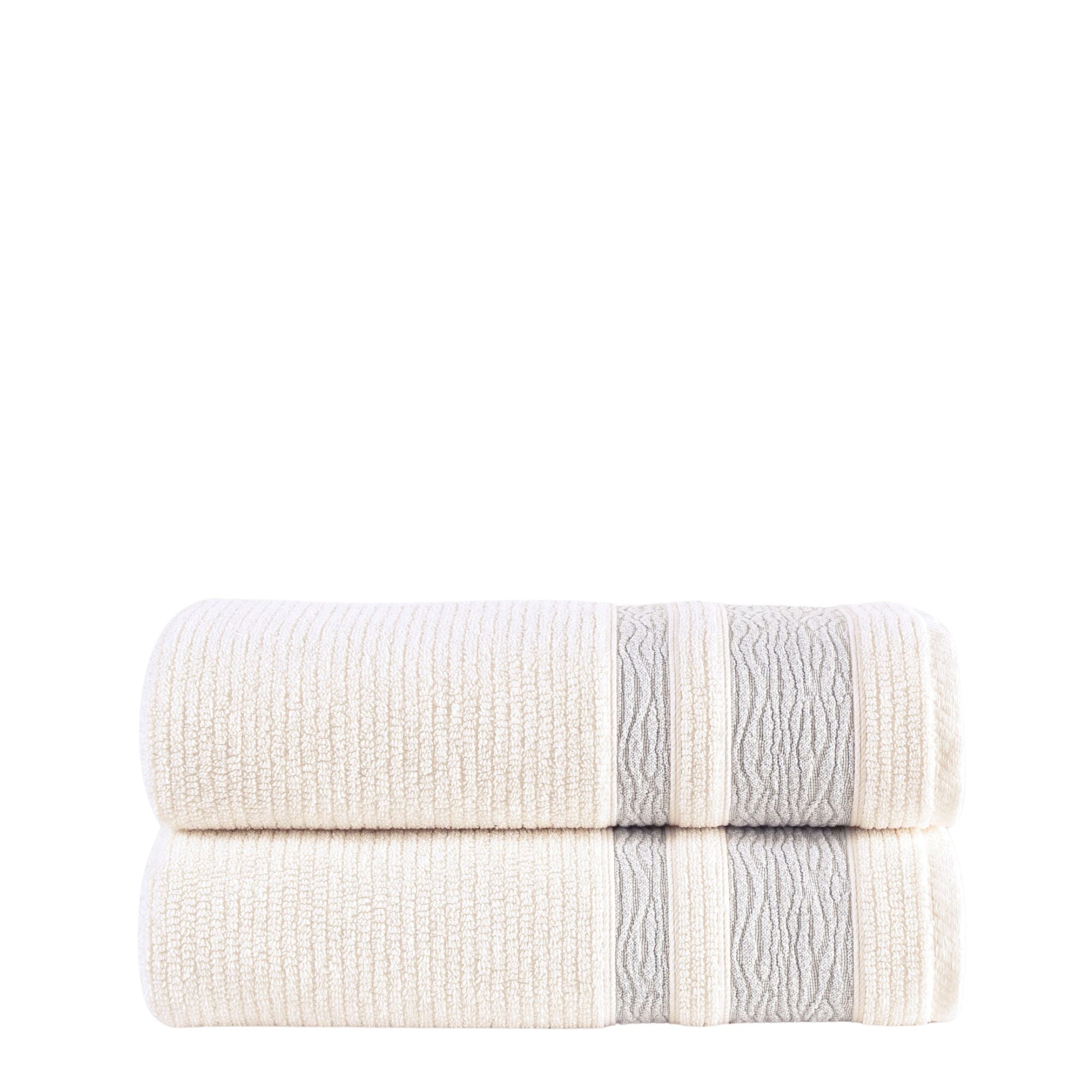 Jacquard Turkish Cotton Bath Towels - 2 Piece Set Arconiz