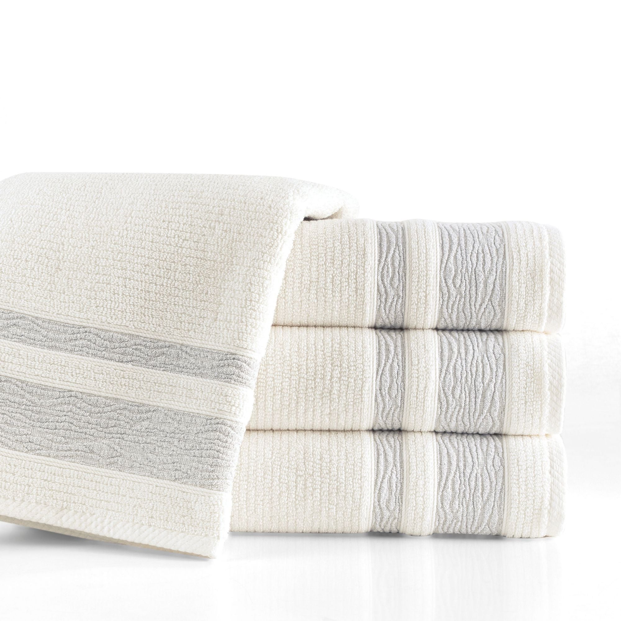 Jacquard Turkish Cotton Bath Towels - 4 Piece Set Arconiz