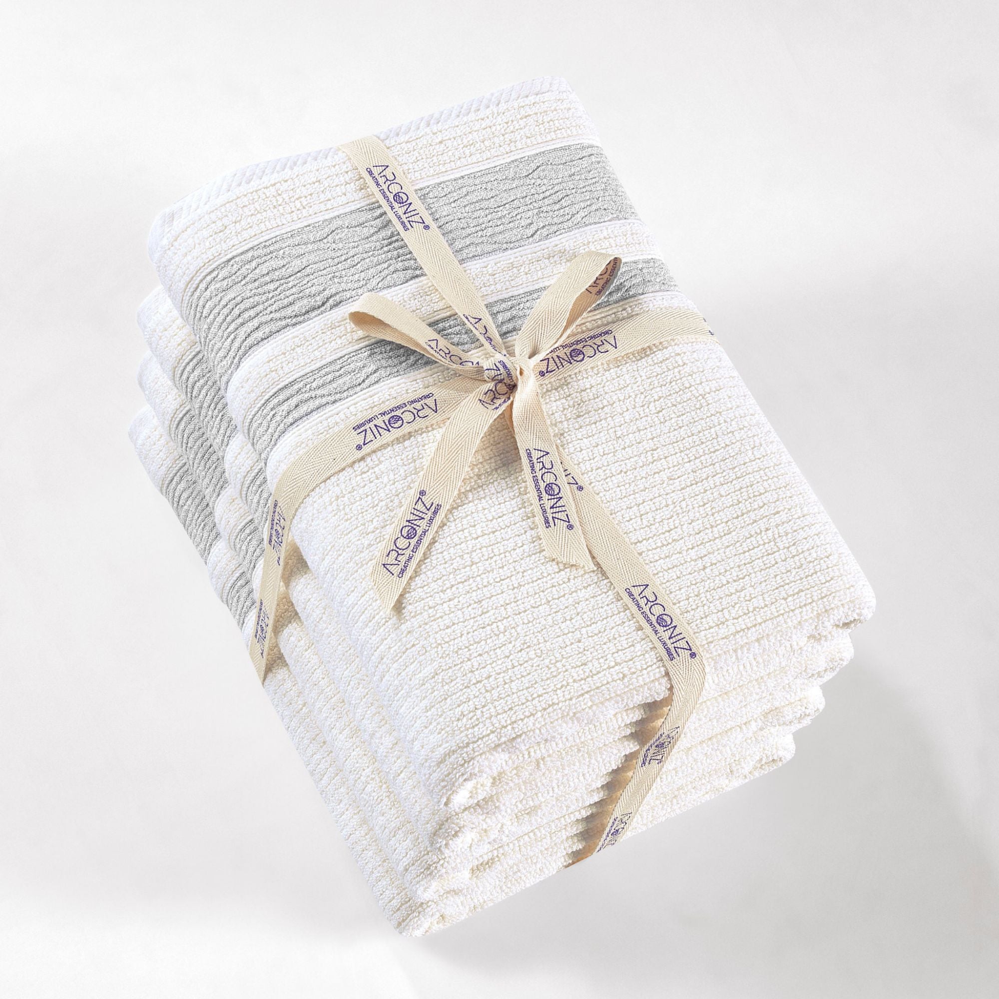 Jacquard Turkish Cotton Bath Towels - 4 Piece Set Arconiz