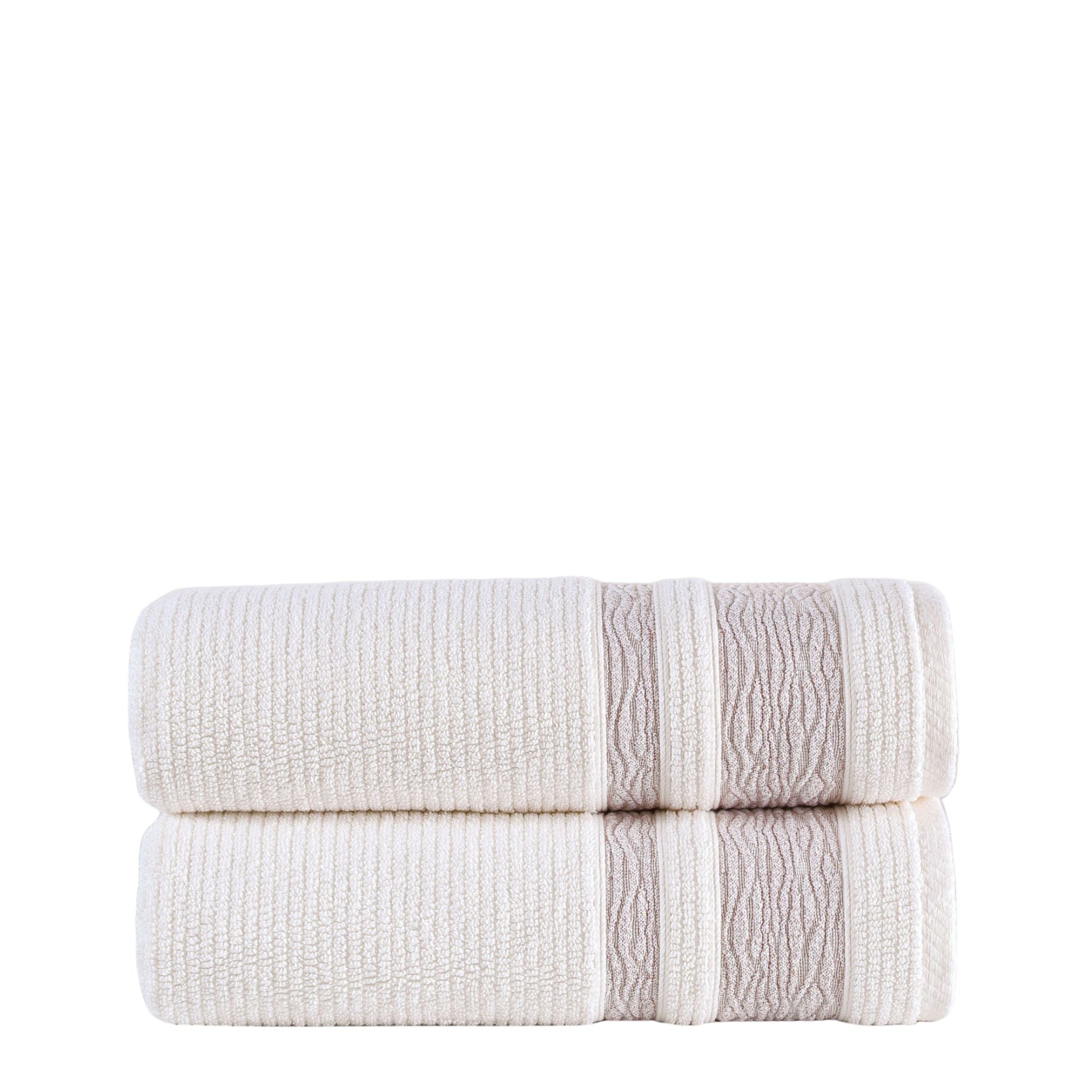 Jacquard Turkish Cotton Bath Towels - 2 Piece Set Arconiz