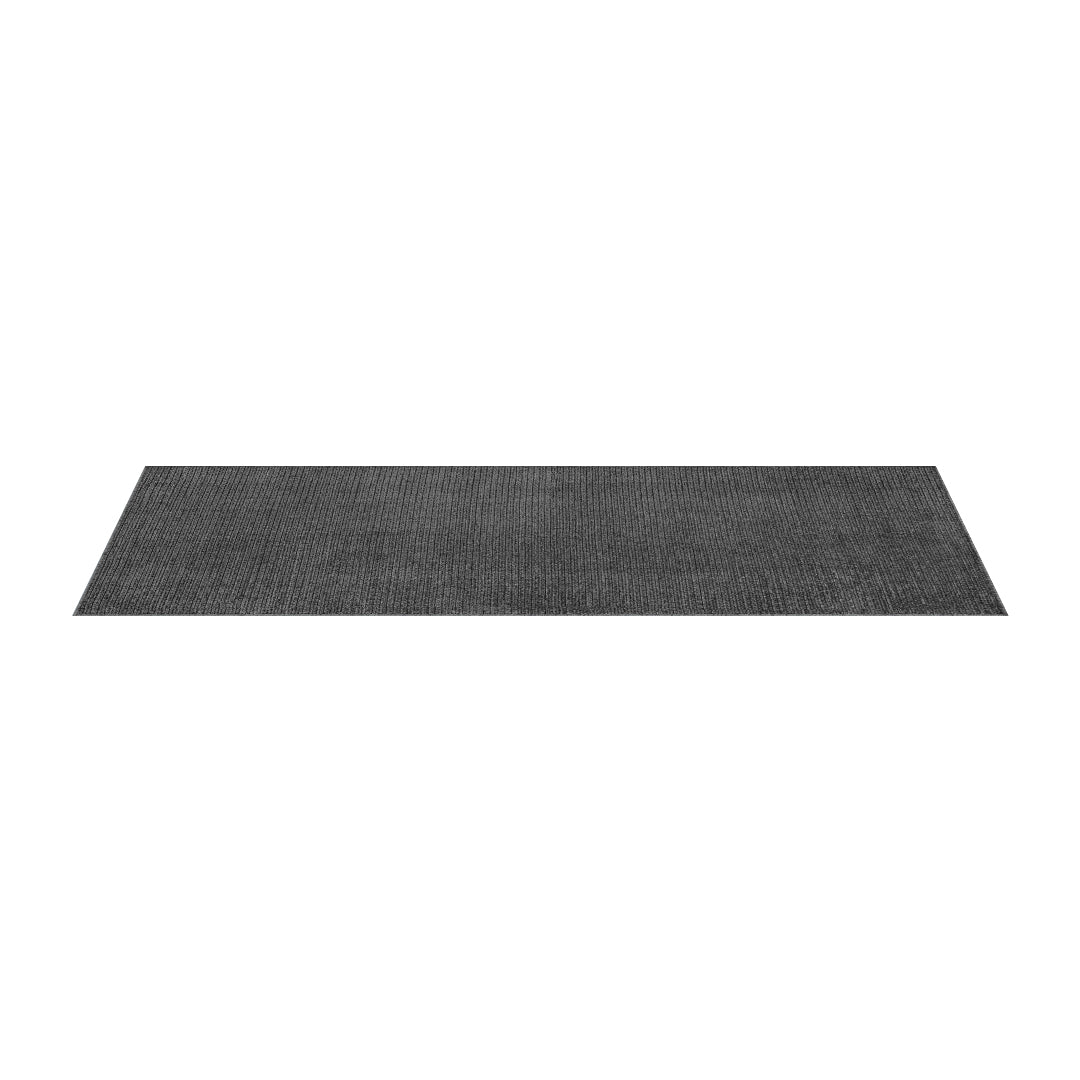 Machine washable solid dark gray area rug, 100% recycled material, kid and pet-friendly, eco-friendly