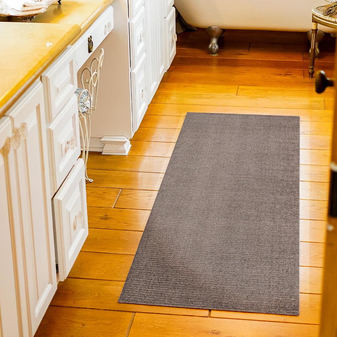 Machine Washable Area Rug, Solid Color Rectangular Rug, Taupe Brown - LOL-77021-BRO-2X6-4.4 - Arconiz