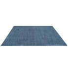 Machine washable solid blue area rug in slate blue color, made from recycled materials, kid and pet-friendly, available in sizes 2x6, 3x5, 5x7, 8x10