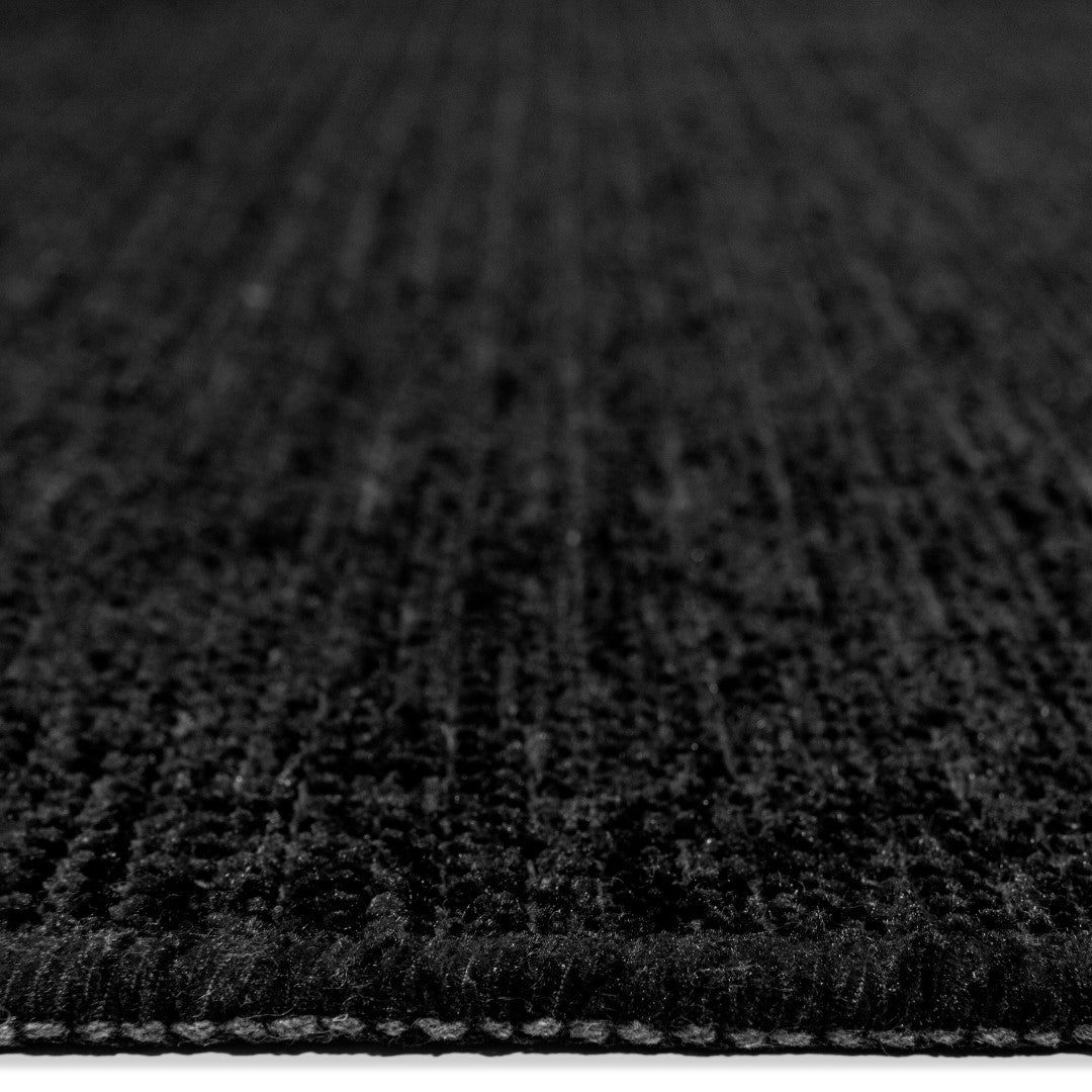 Lolite Solid Non Slip Machine Washable Area Rug, Black