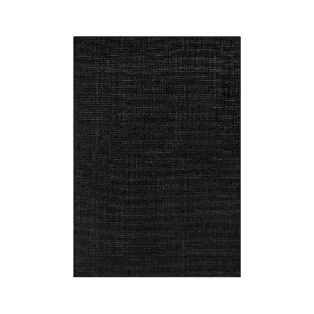 Black Solid Area Rug, machine washable and eco-friendly, pet and kid friendly, available in sizes 2x6, 3x5, 5x7, 8x10