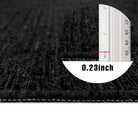 Black Solid Area Rug, machine washable and eco-friendly, pet and kid friendly, available in sizes 2x6, 3x5, 5x7, 8x10