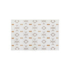 Reversible and machine washable geometric area rug for living room - white and orange, available in 3x5, 5x7, 8x29