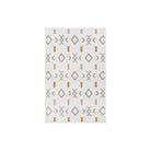 Reversible and machine washable geometric area rug for living room - white and orange, available in 3x5, 5x7, 8x18