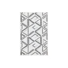 Machine washable reversible brown and white geometric area rug, eco-friendly recycled material, kid and pet friendly, tribal pattern, available in 3x5, 5x7, and 8x10 sizes