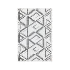 Machine washable reversible brown and white geometric area rug, eco-friendly recycled material, kid and pet friendly, tribal pattern, available in 3x5, 5x7, and 8x10 sizes