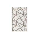 Machine washable reversible brown and white geometric area rug, eco-friendly recycled material, kid and pet friendly, tribal pattern, available in 3x5, 5x7, and 8x10 sizes