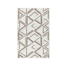 Machine washable reversible brown and white geometric area rug, eco-friendly recycled material, kid and pet friendly, tribal pattern, available in 3x5, 5x7, and 8x10 sizes