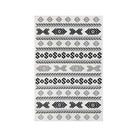 Machine washable reversible black and white geometric area rug, available in 3x5, 5x7, 8x10, made from recycled materials, kid and pet friendly