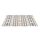 Machine Washable Reversible Geometric Tribal Area Rug, Blue & Beige, Eco-Friendly Recycled Material, Kid and Pet Friendly