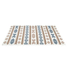 Machine Washable Reversible Geometric Tribal Area Rug, Blue & Beige, Eco-Friendly Recycled Material, Kid and Pet Friendly