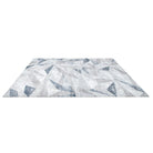 Blue and Gray Geometric High-Pile Area Rug in 3x5 and 8x10 sizes, durable, modern design, soft, no shedding