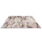 Modern abstract area rug in beige, gray, taupe, and off-white, soft feel, high density, thick high pile, durable for high traffic, no shedding, available in 5x7, 8x10