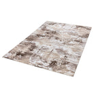 Modern abstract area rug in beige, gray, taupe, and off-white, soft feel, high density, thick high pile, durable for high traffic, no shedding, available in 5x7, 8x10