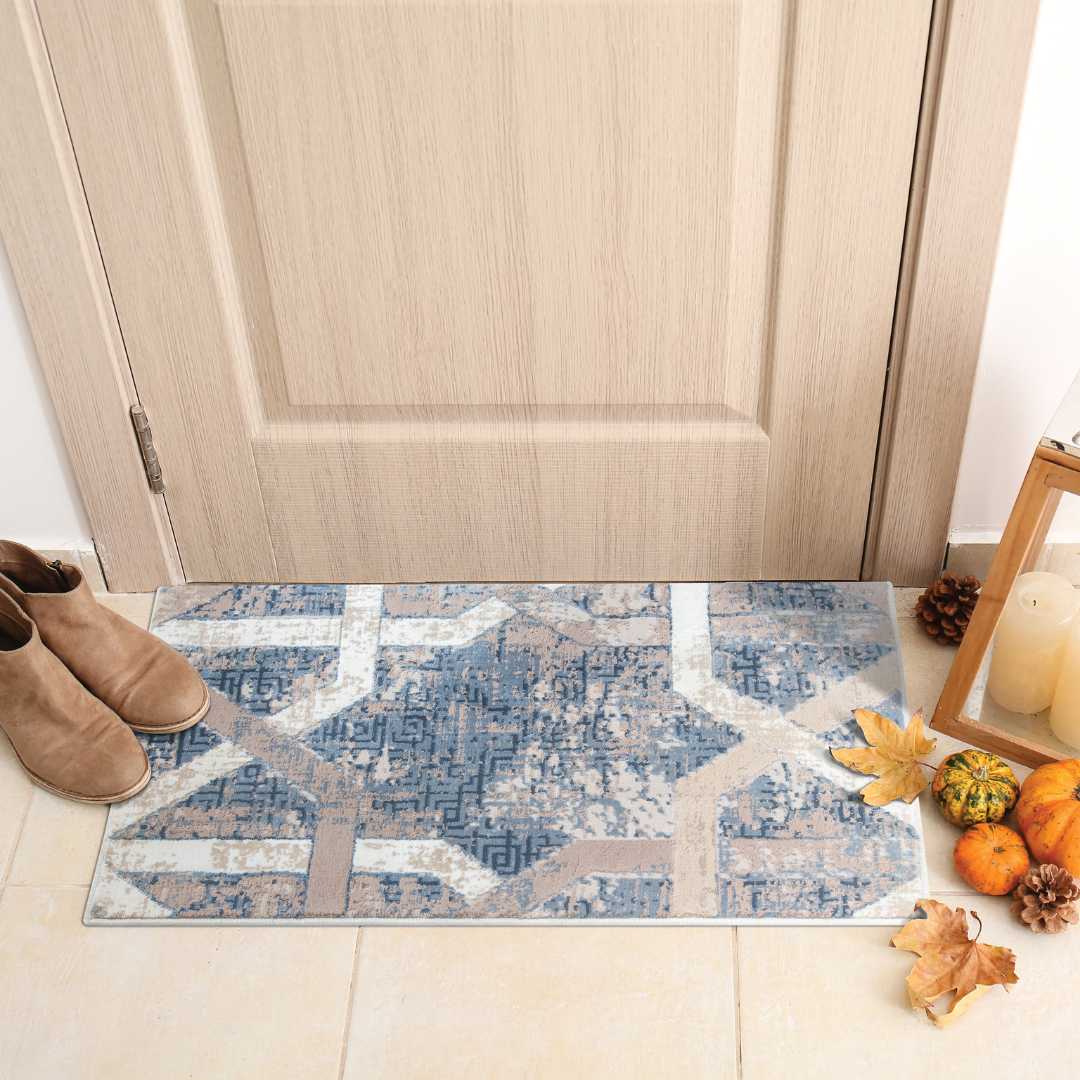 Thick High Density Blue Area Rug 8x10 for High Traffic Areas