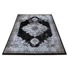 5x7 black and white area rug, soft, high density, no shedding, durable for high traffic areas, modern design, thick, plush