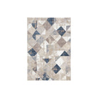 Modern Geometric Area Rug 5x7 in Beige, Blue, and Gray ‚Äì High Density, Soft Under the Feet, High Pile Height, Durable for High Traffic, No Shedding