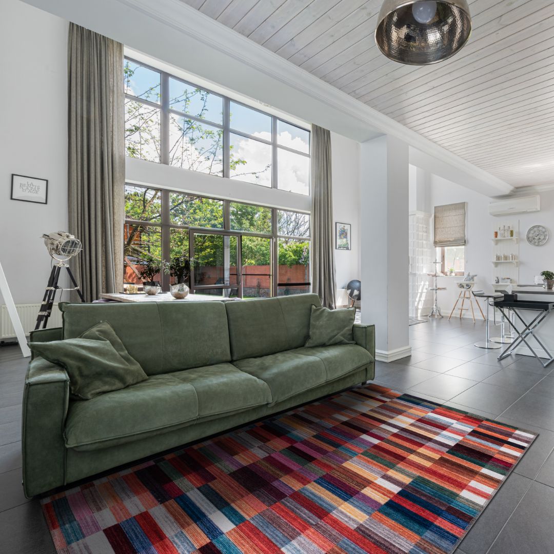 Multicolor Patterned Stripe Rug