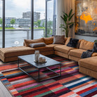 Multicolor Patterned Stripe Rug