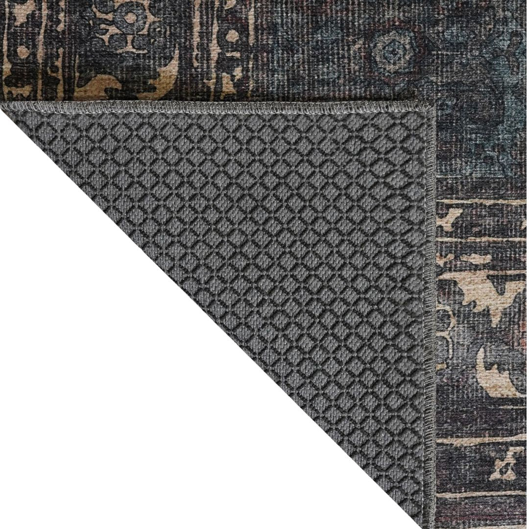 Machine Washable Charcoal Area Rug, Eco-Friendly Recycled Material, Kid and Pet Friendly, Perfect for High Traffic Areas, Available Sizes 2X3, 2X6, 3X5, 5X7