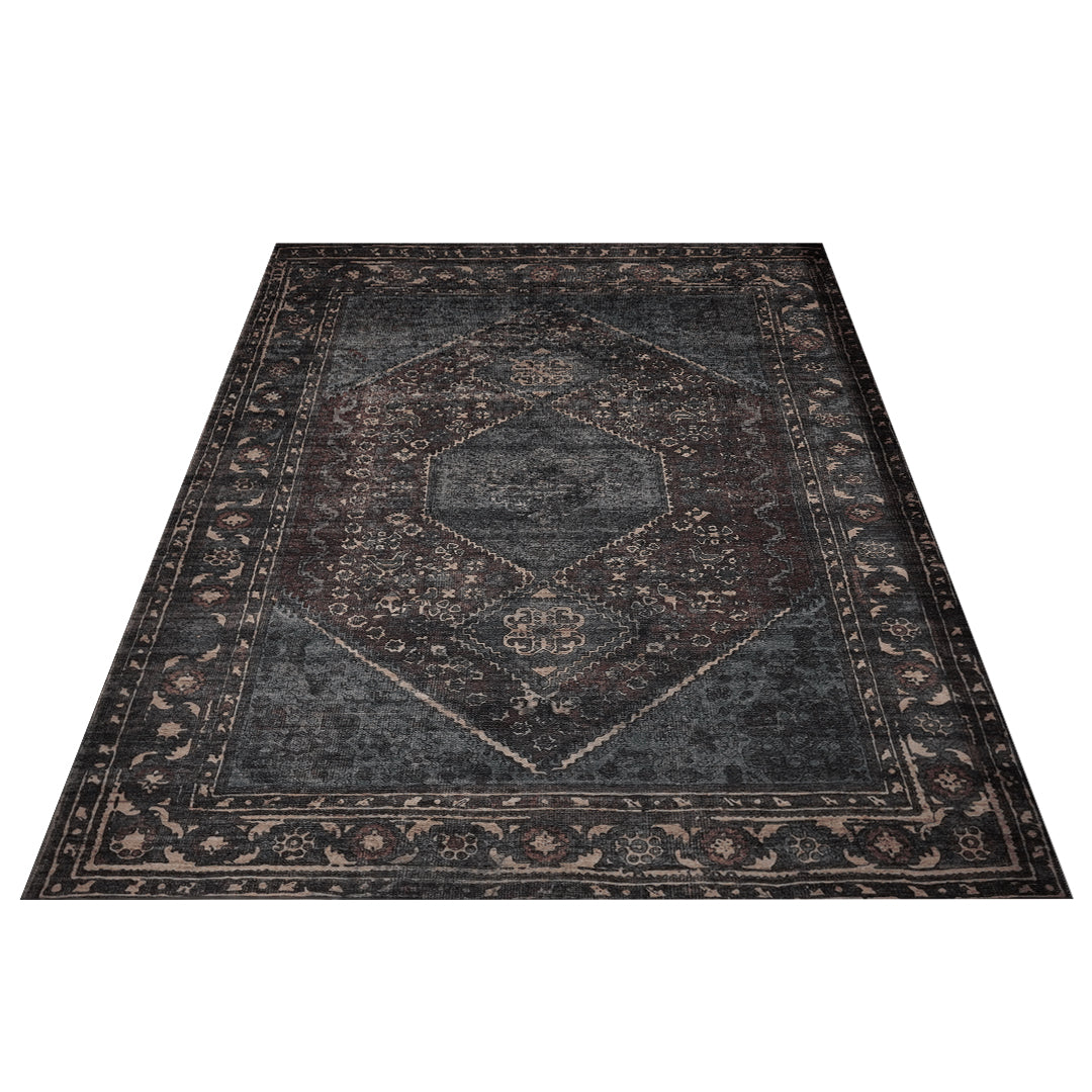 Machine Washable Charcoal Area Rug, Eco-Friendly Recycled Material, Kid and Pet Friendly, Perfect for High Traffic Areas, Available Sizes 2X3, 2X6, 3X5, 5X7