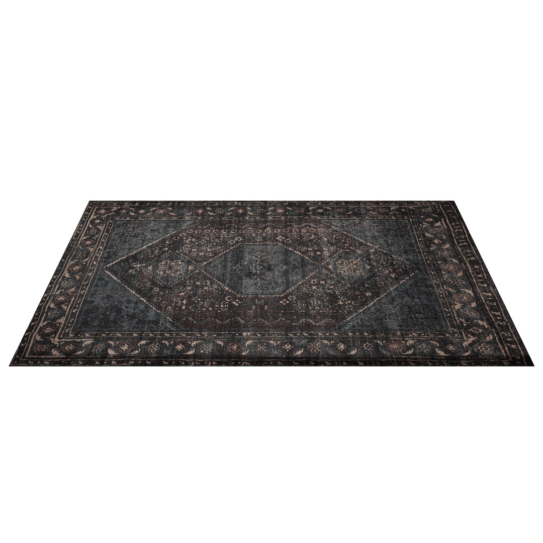 Machine Washable Charcoal Area Rug, Eco-Friendly Recycled Material, Kid and Pet Friendly, Perfect for High Traffic Areas, Available Sizes 2X3, 2X6, 3X5, 5X7