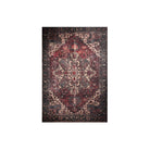 Machine washable burgundy area rug made from recycled materials, kid friendly, pet friendly, sizes 2x3 to 8x10, eco-friendly, durable for high traffic areas.