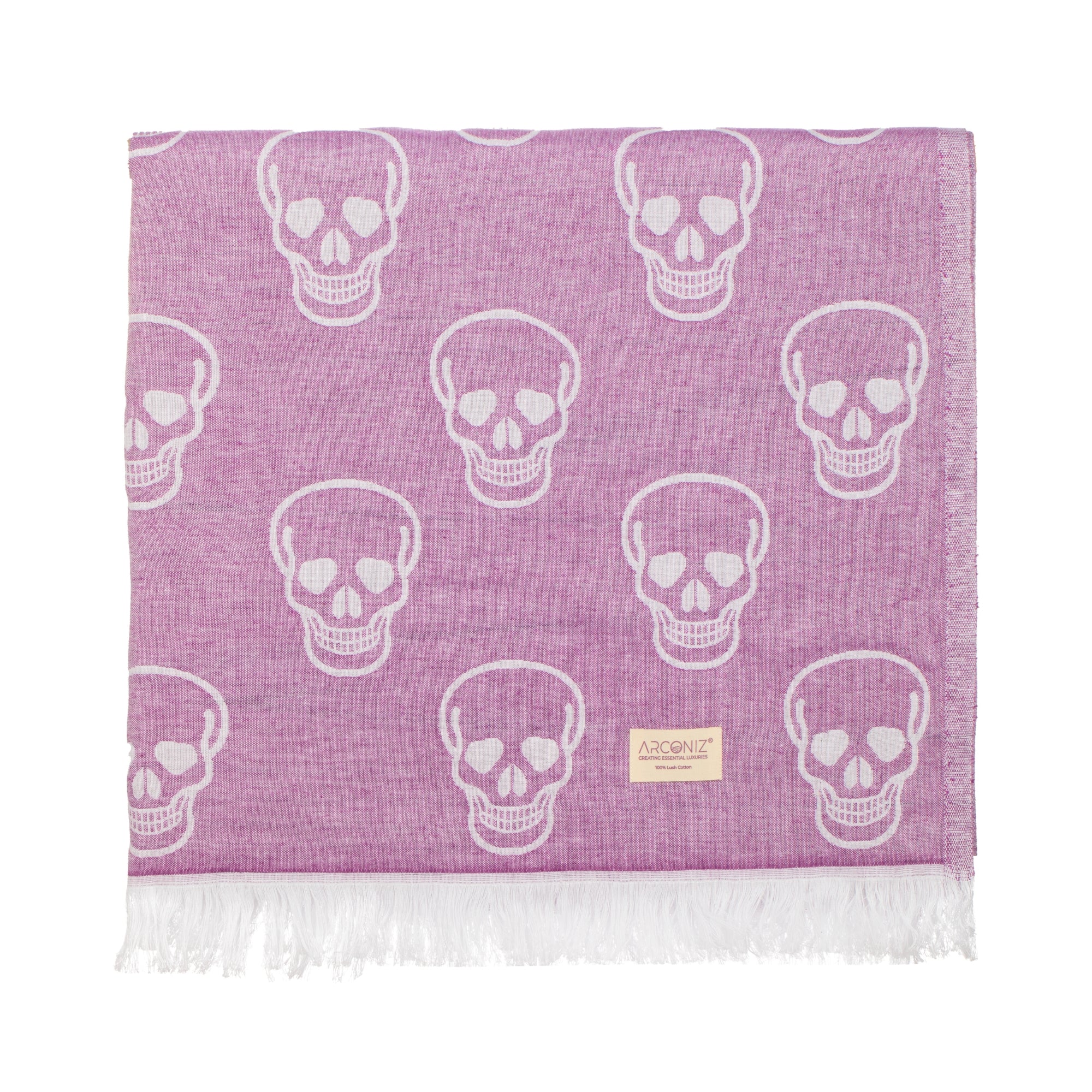 Luxurious Turkish Cotton Beach Towel - Skull Design Arconiz