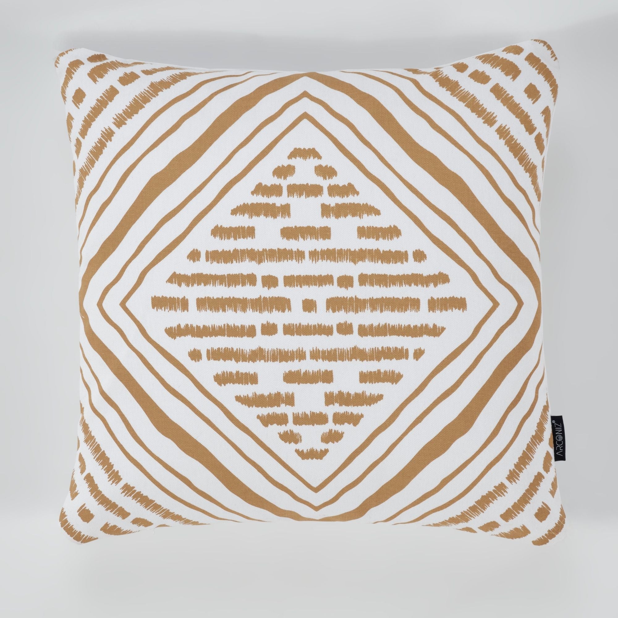 Brown Geometric Cotton Pillow Covers Arconiz