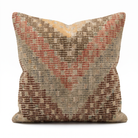 Beige Neutral Chevron Pillow Cover 20x20 - styled view - K-0051