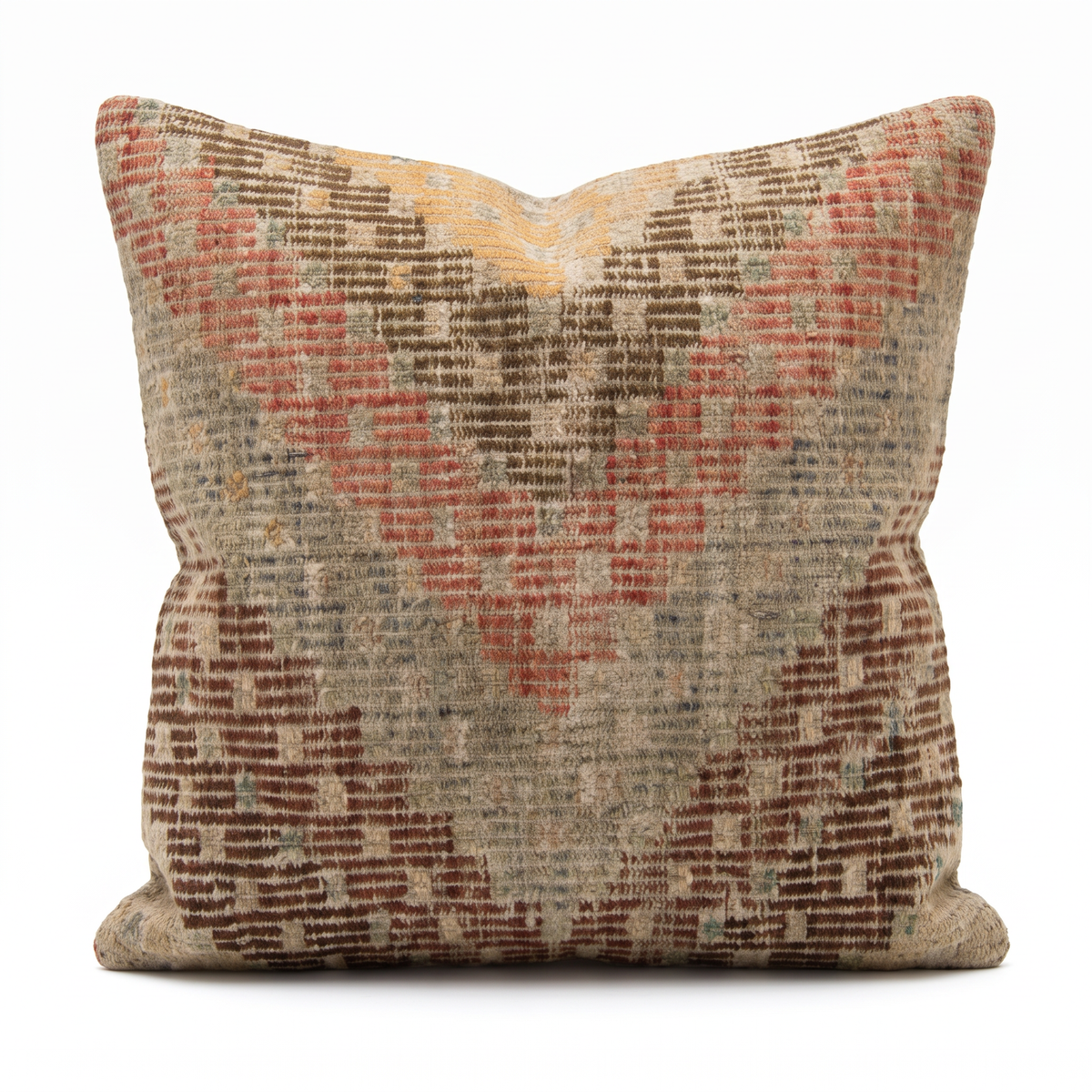 Beige Neutral Chevron Pillow Cover 20x20 - styled view - K-0051