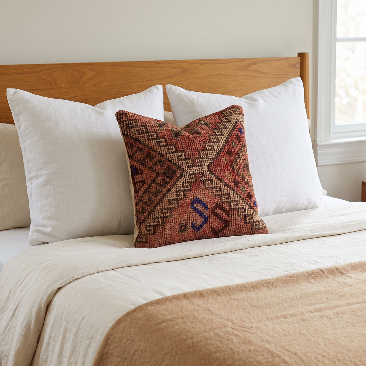 Rust Western Diamond Pillow Cover 20x20 - bedroom - K-0058