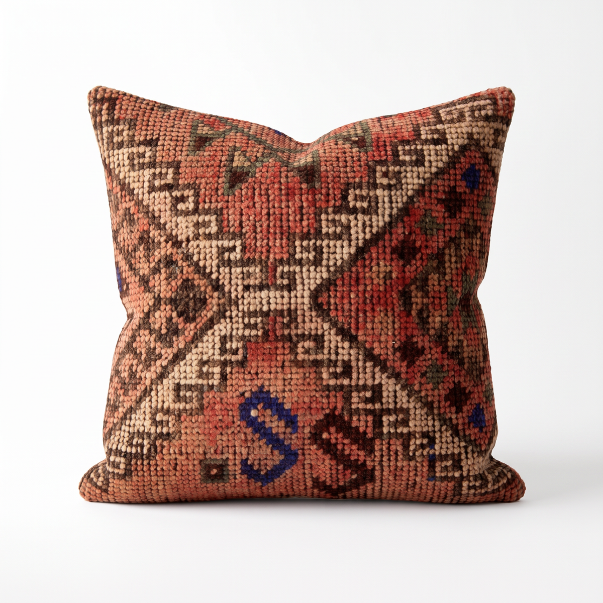 Rust Western Diamond Pillow Cover 20x20 - styled view - K-0058