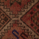Close-up of the vintage rug weave - Rust & Navy diamond pillow cover - PC-DIA-RUS-5050-003 - Arconiz