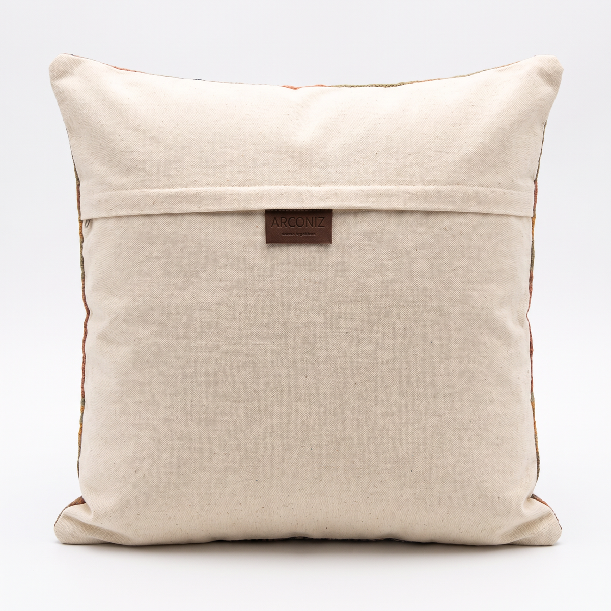 Olive Southwestern Stripe Pillow Cover 20x20 - cotton canvas back with hidden zipper and Arconiz label - K-0059