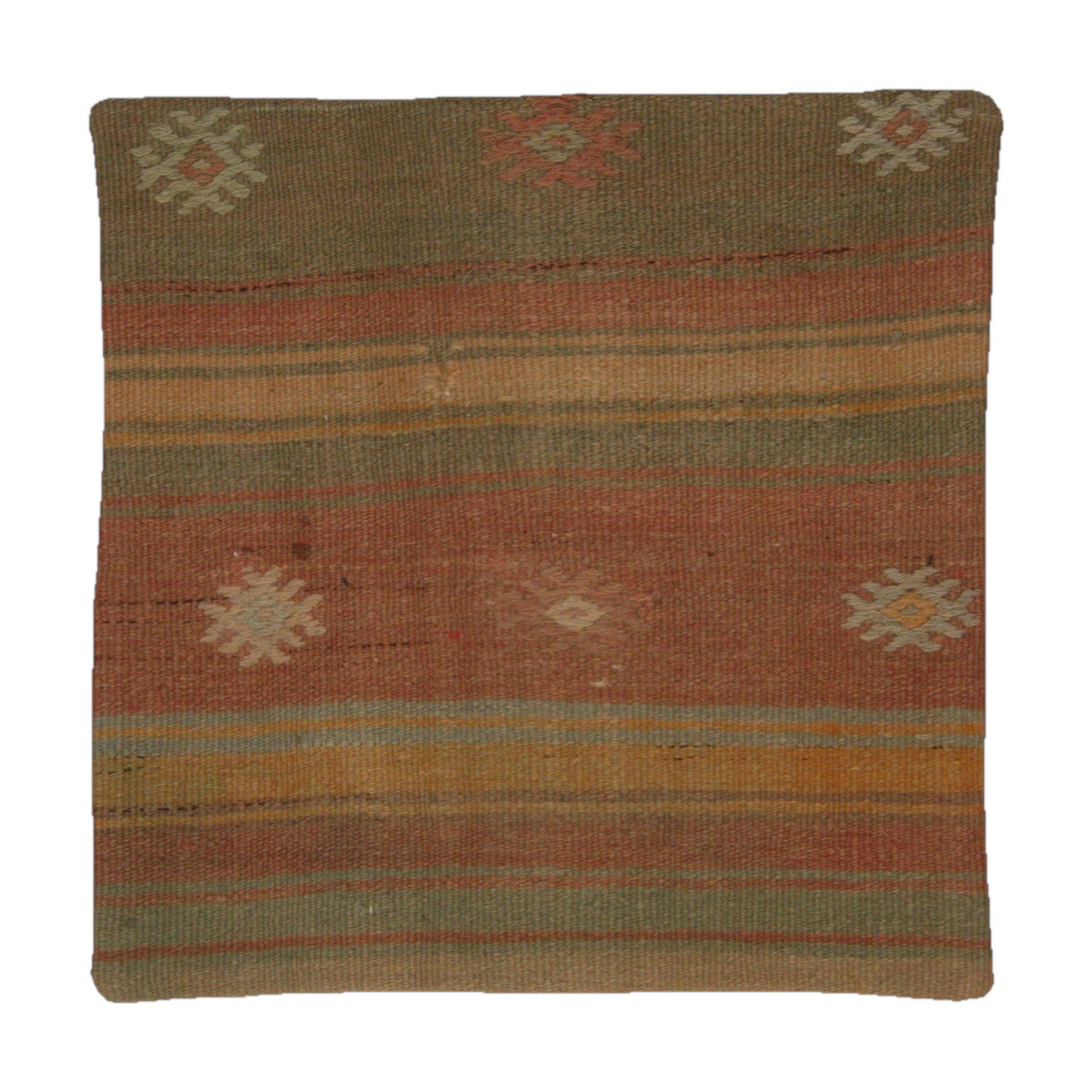 Olive & Rust kilim stripe pillow cover 20" x 20" - PC-STR-OLI-5050-005 - Arconiz