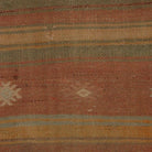 Close-up of the kilim weave - Olive & Rust stripe pillow cover - PC-STR-OLI-5050-005 - Arconiz