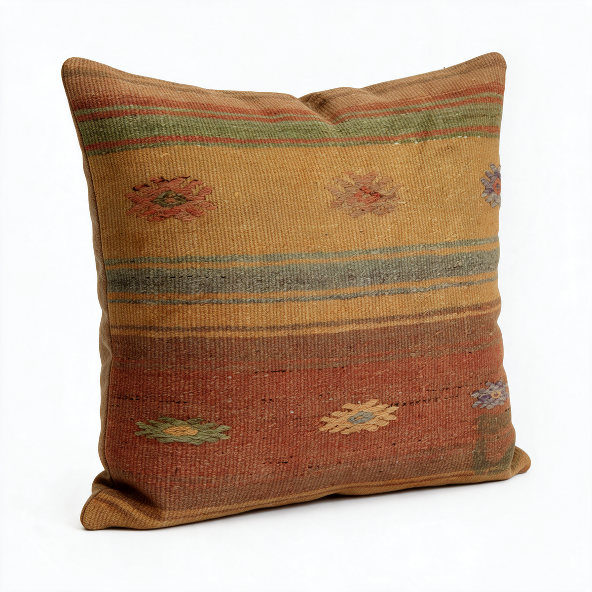 Rust Southwestern Stripe Pillow Cover 20x20 - styled view - K-0066