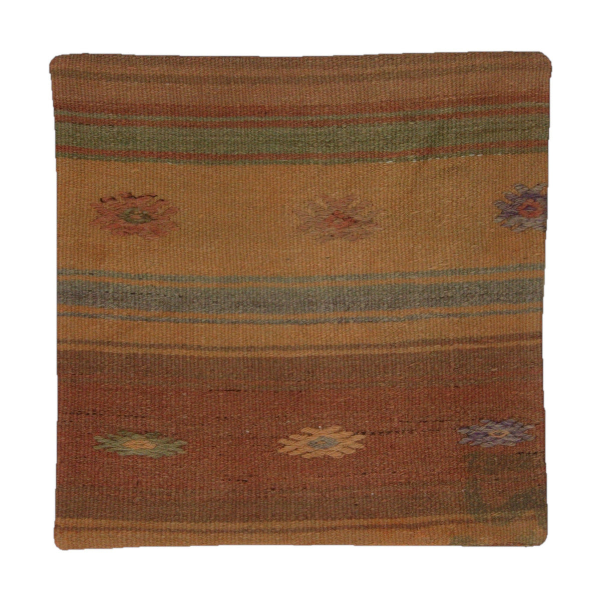 Rust & Gold kilim stripe pillow cover 20" x 20" - PC-STR-RUS-5050-001 - Arconiz