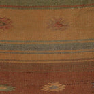 Close-up of the kilim weave - Rust & Gold stripe pillow cover - PC-STR-RUS-5050-001 - Arconiz