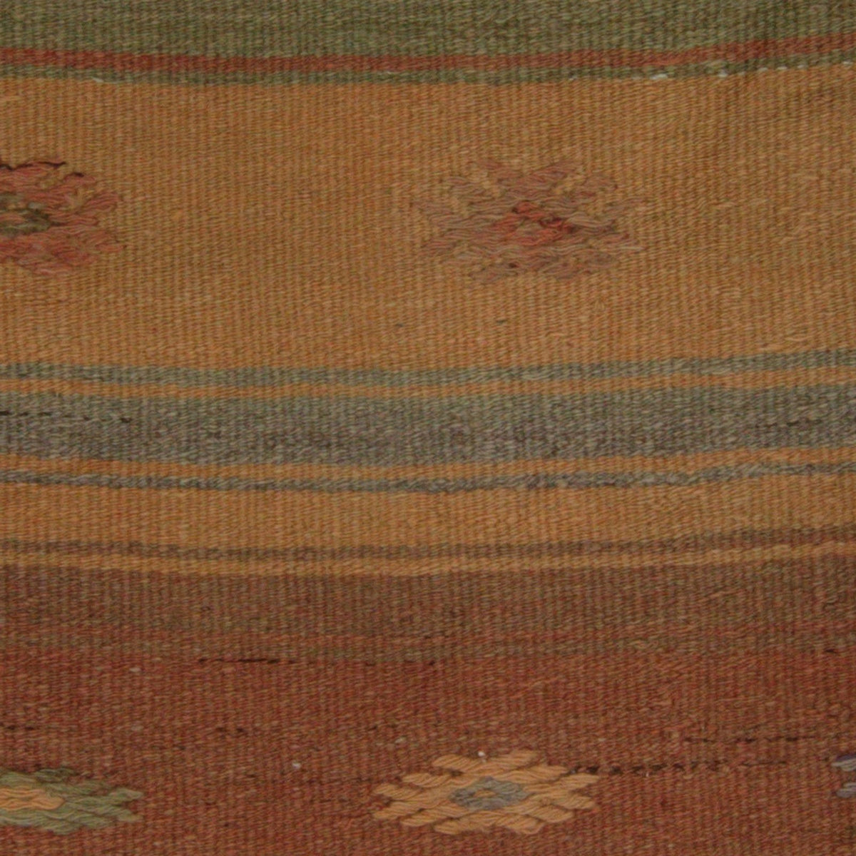 Close-up of the kilim weave - Rust & Gold stripe pillow cover - PC-STR-RUS-5050-001 - Arconiz