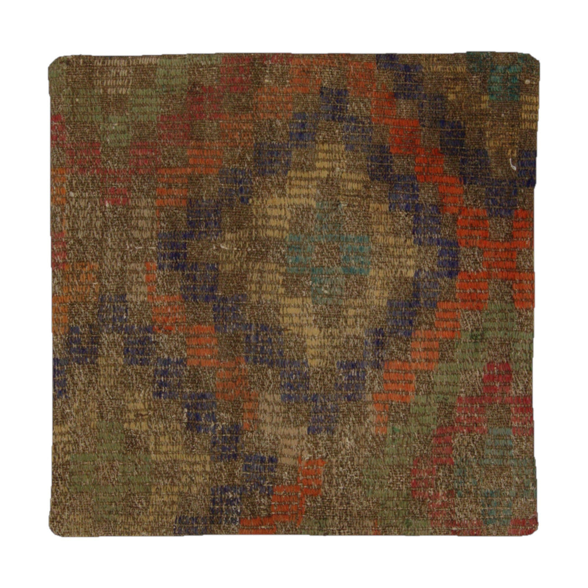 Olive & Rust vintage rug diamond pillow cover 20" x 20" - PC-DIA-OLI-5050-006 - Arconiz