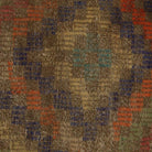 Close-up of the vintage rug weave - Olive & Rust diamond pillow cover - PC-DIA-OLI-5050-006 - Arconiz